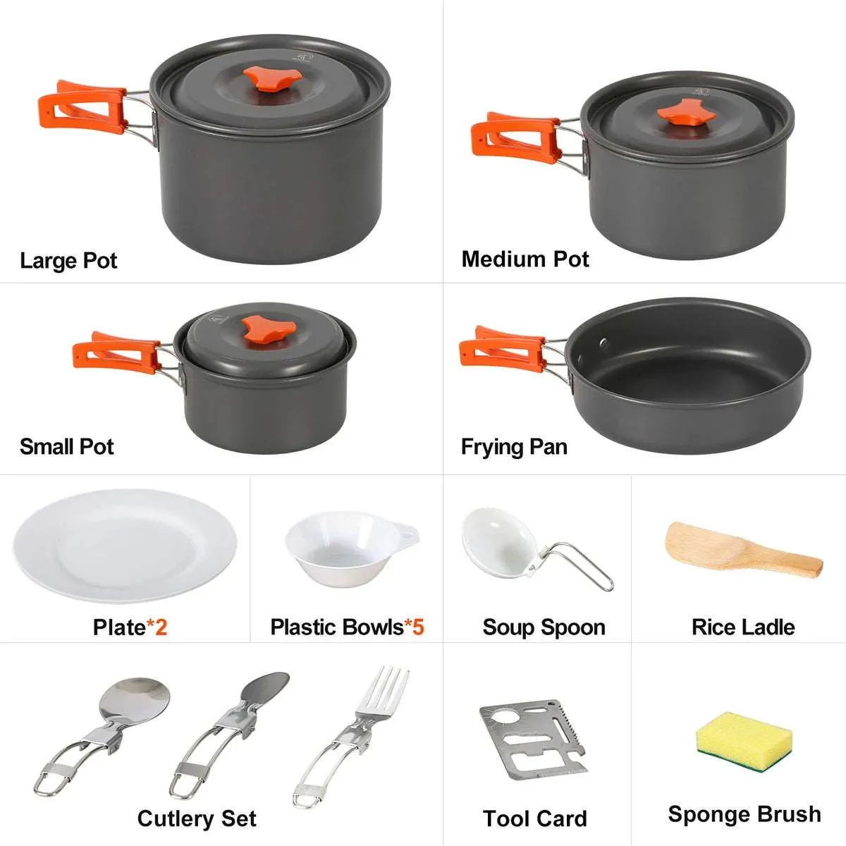 11/12/22 PCS Camping Cookware Mess Kit From Redcamp