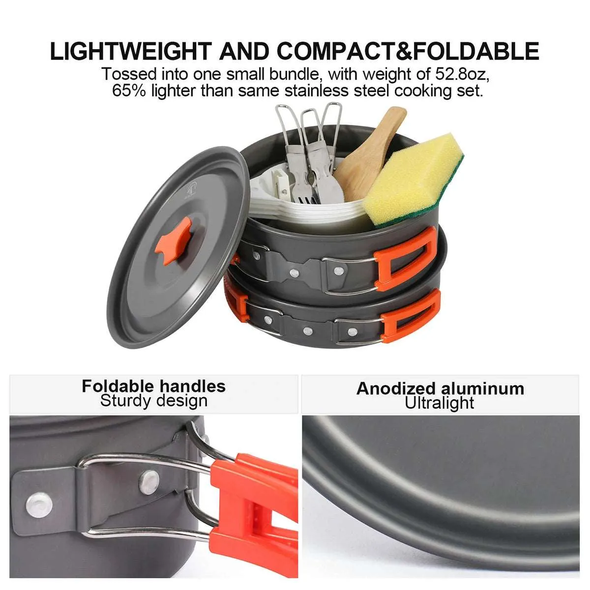 11/12/22 PCS Camping Cookware Mess Kit From Redcamp