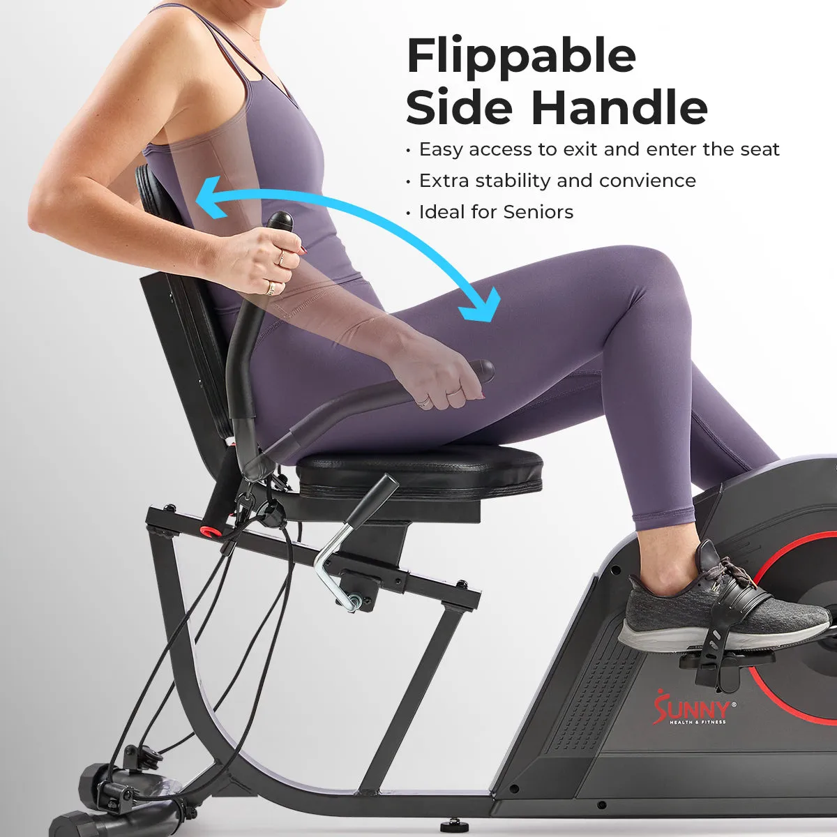 16-Level Smart Magnetic Resistance Recumbent Bike with Workout Bands