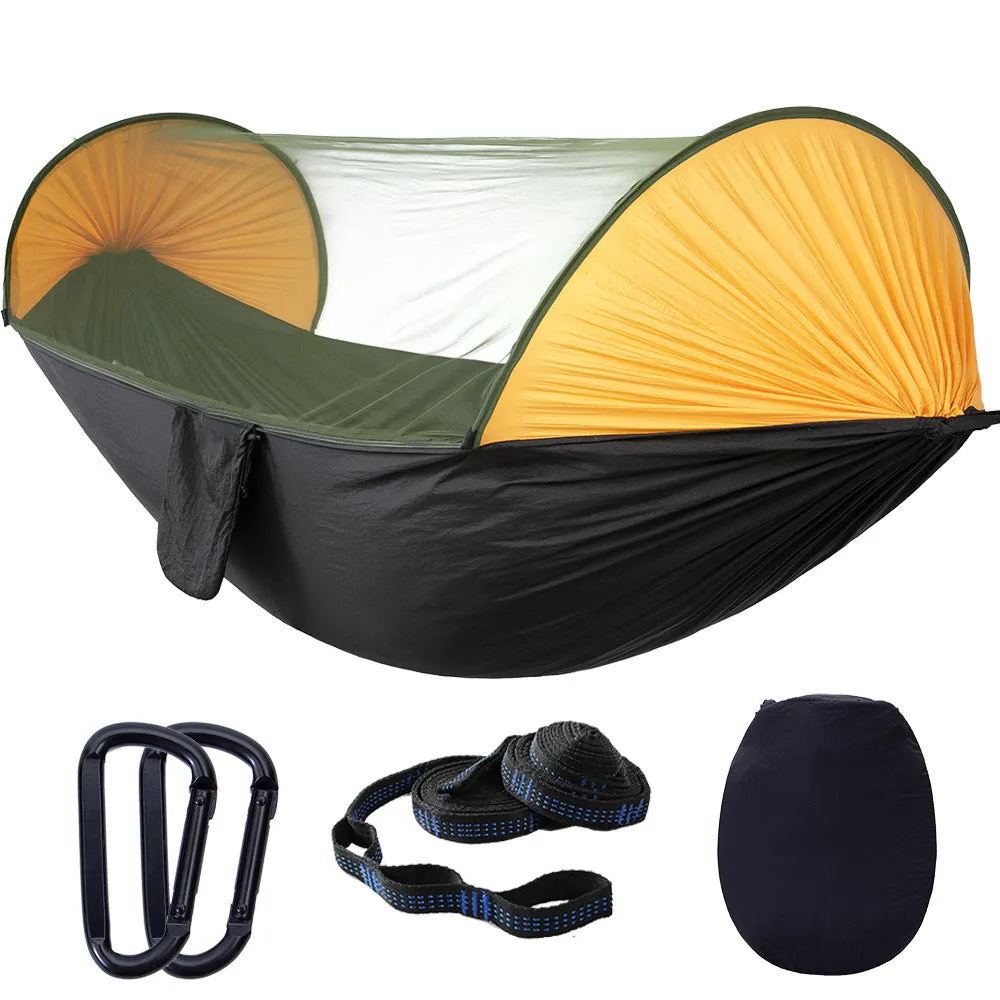 290*140cm Camping Hammock Nylon Automatic Quick Unfolding Outdoor Sunshade Anti-Mosquito Hammock