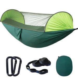 290*140cm Camping Hammock Nylon Automatic Quick Unfolding Outdoor Sunshade Anti-Mosquito Hammock
