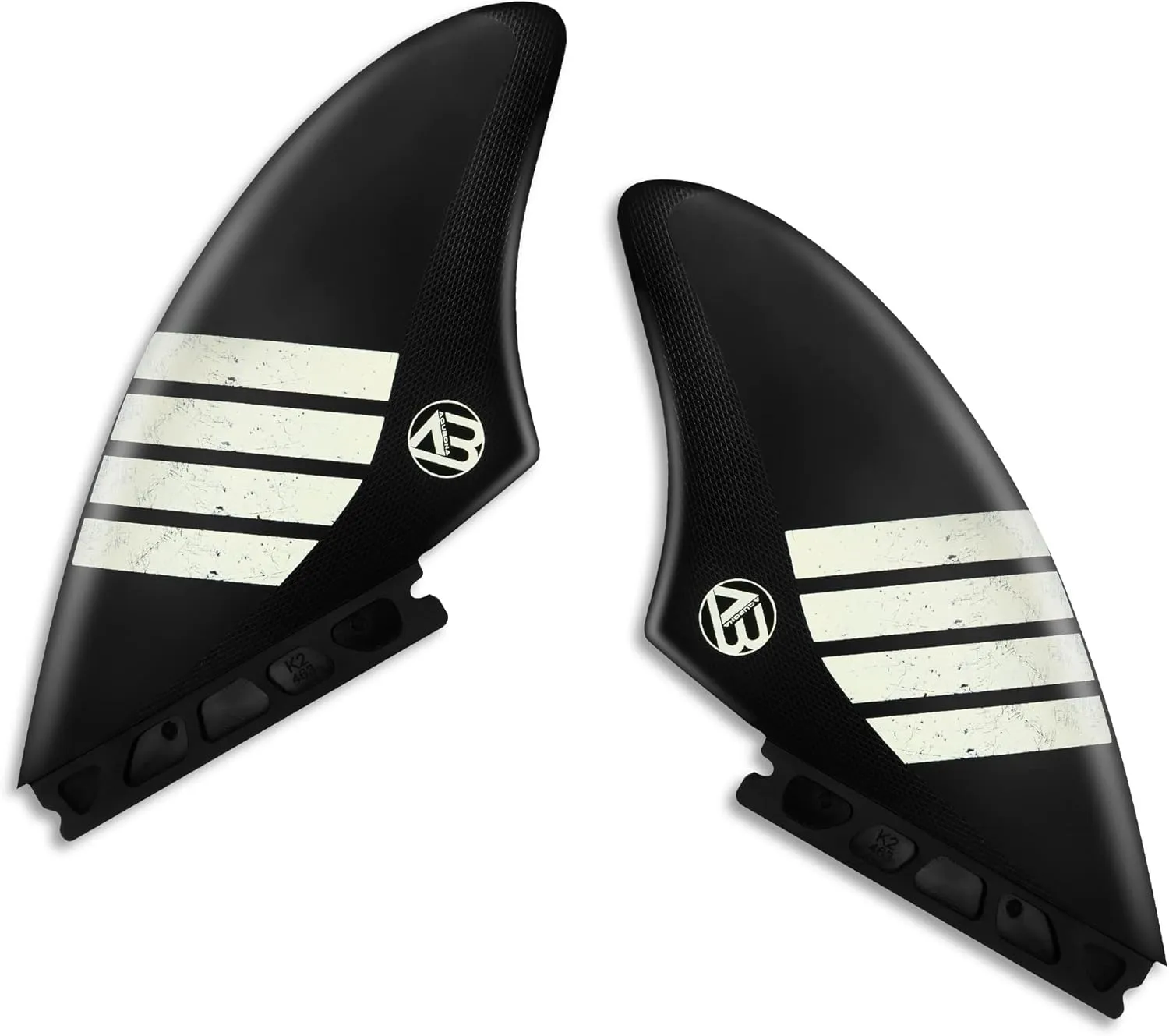 AQUBONA Surfboard Twin Keel Fins (2 Fins) Dual Tab Single Tab Sizes Nylon Plastic Fins for Longboard Surfboard Funboard