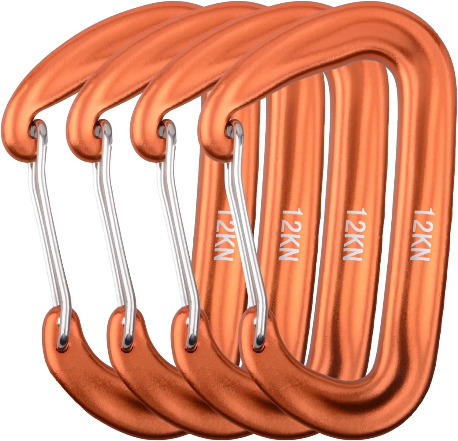 Azarxis Carabiner Clips, 12 25 kN Aluminium D Ring Heavy Duty Lightweight Caribeaners for Hammock, Camping, Hiking, Outdoor, Gym, Dog Leash, Backpack, Harness