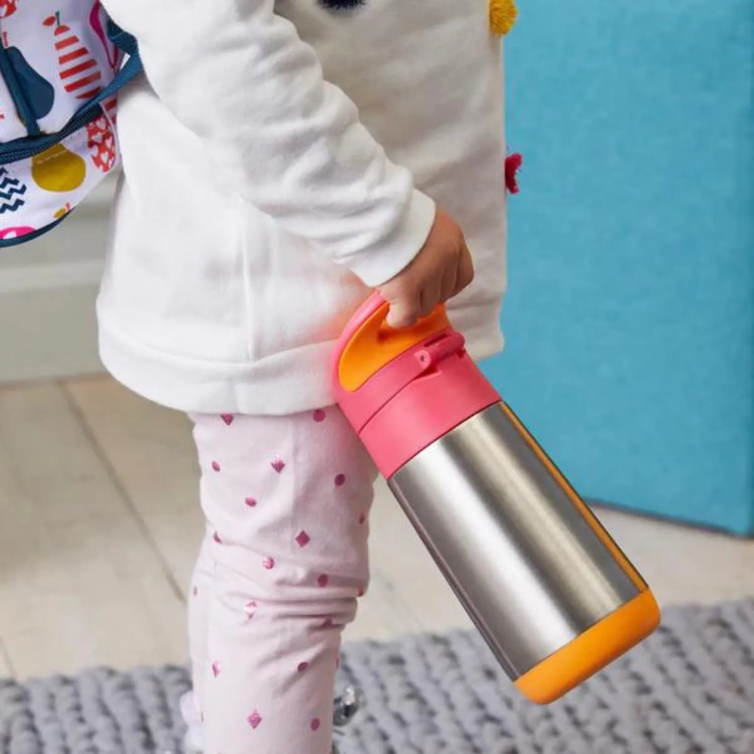 B.Box Insulated Straw Sipper - Strawberry Shake Pink Orange