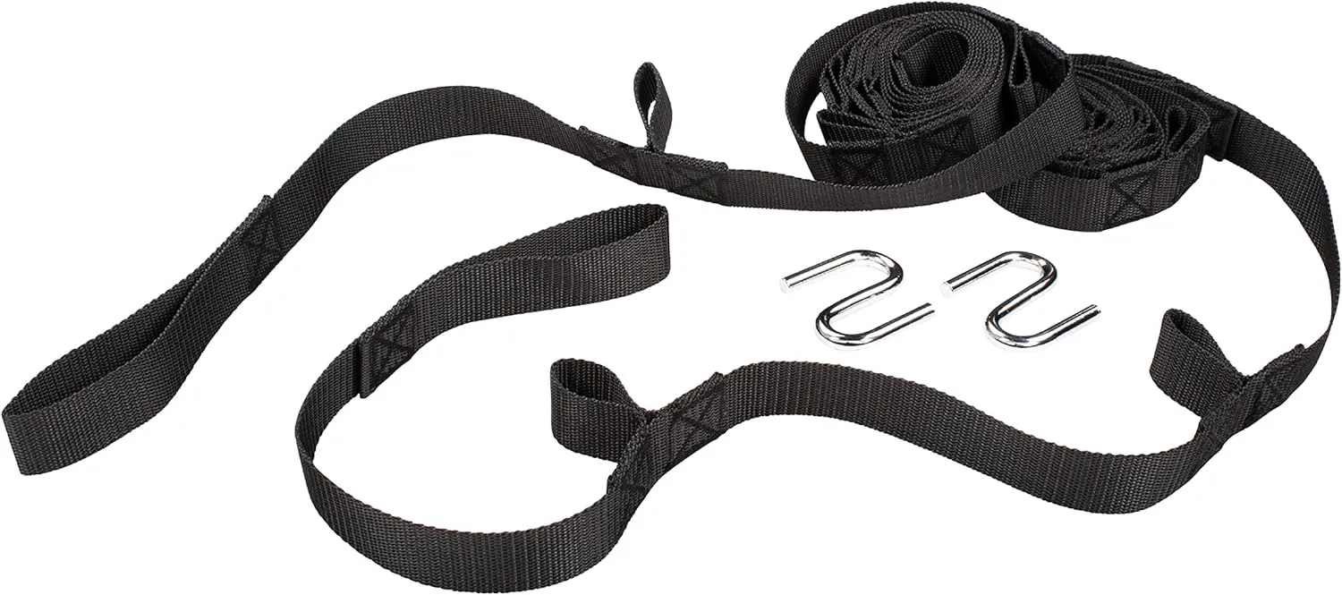 Bliss Hammocks WM-505 Multi-loop Hammock Tree Strap Suspension System, Adjustable Tree Straps & "S" Hooks Included, Black