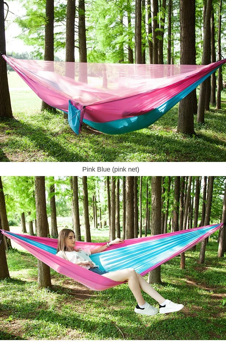Camping Hammock Automatic Quick Unfolding Mosquito Net Nylon Mesh Camping Hammock