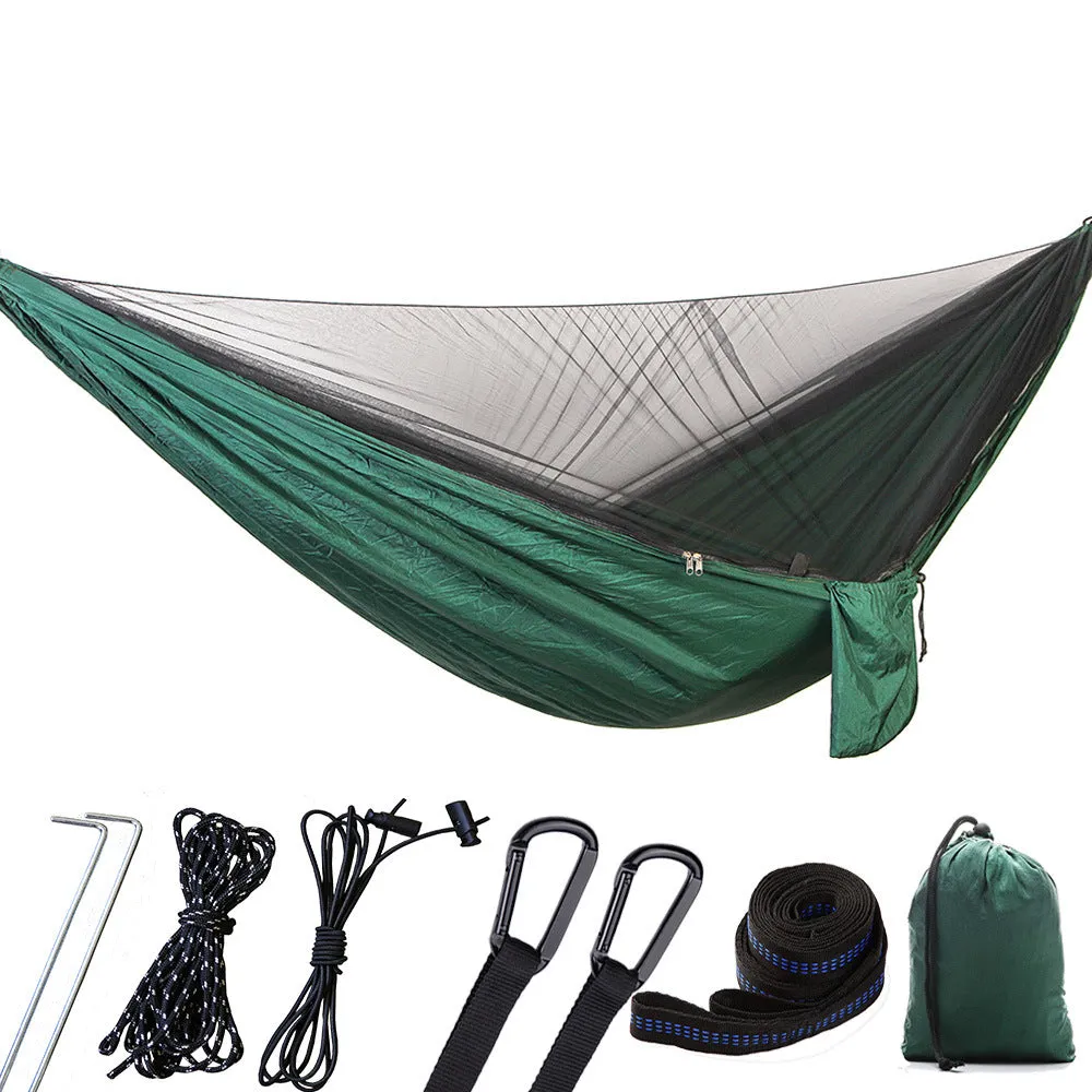 Camping Hammock Automatic Quick Unfolding Mosquito Net Nylon Mesh Camping Hammock