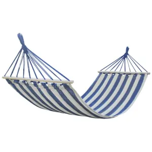 Camping Hammock Color Stripes Hammock Outdoor Leisure Cotton Canvas with Wooden Stick Swing