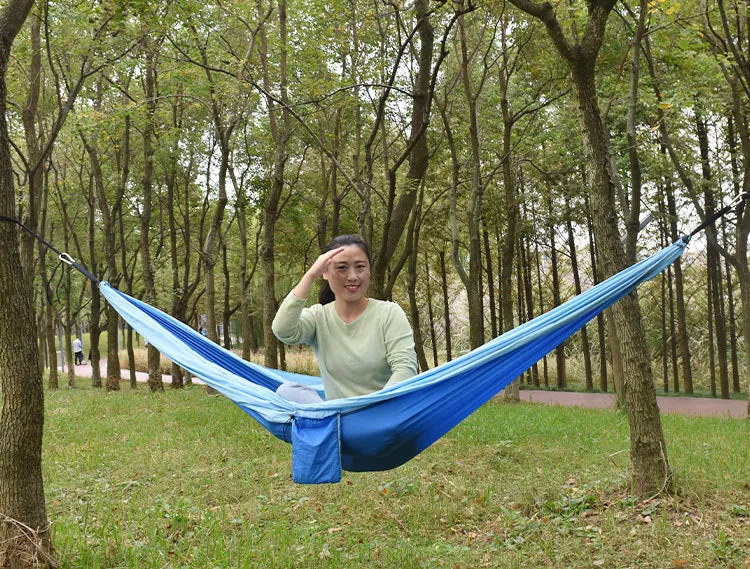 Camping Hammock High Load-Bearing Anti-Rollover Nylon Ultralight Single Double Parachute Cloth