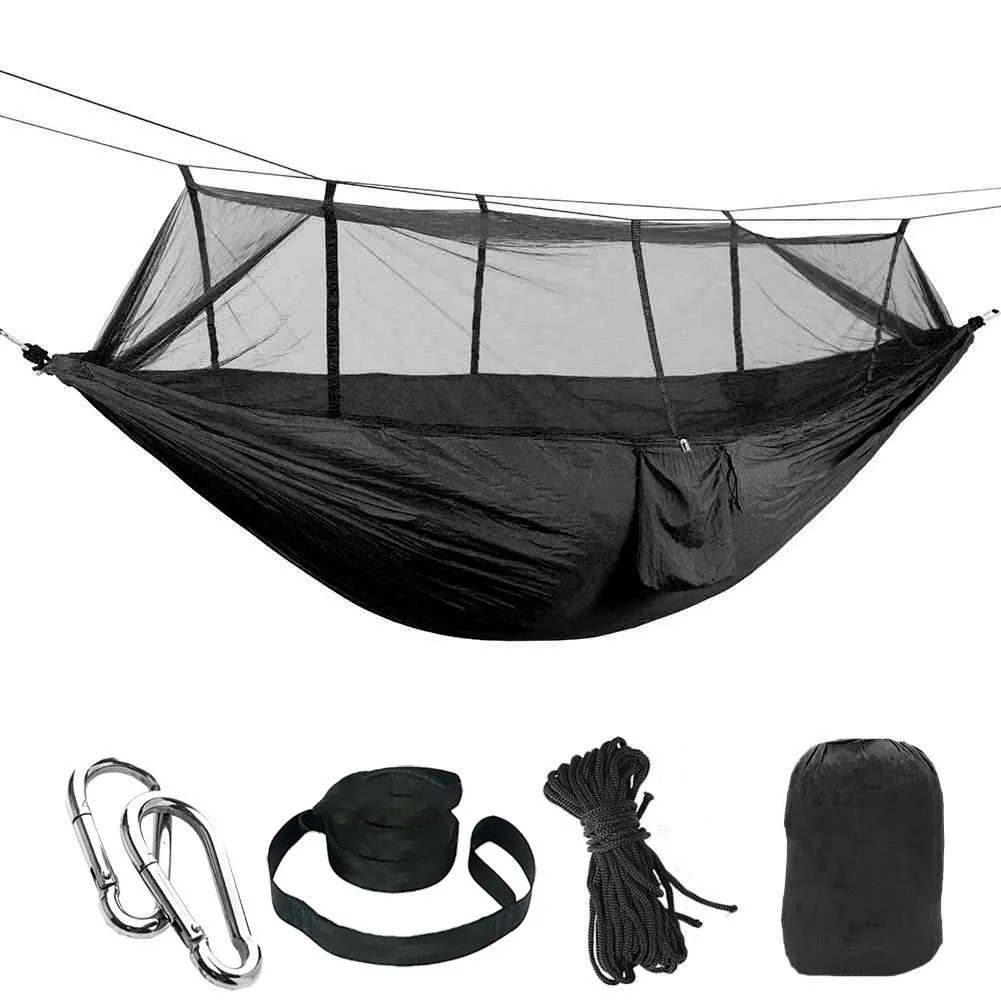 Camping Hammock Outdoor Camping with Mosquito Net Ultralight Nylon Double