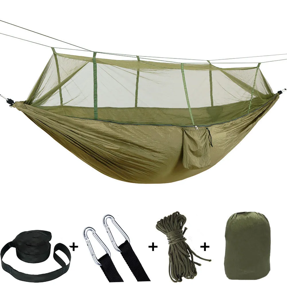 Camping Hammock Outdoor Camping with Mosquito Net Ultralight Nylon Double