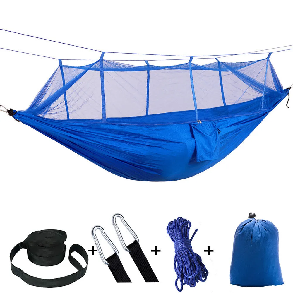 Camping Hammock Outdoor Camping with Mosquito Net Ultralight Nylon Double