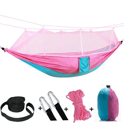 Camping Hammock Outdoor Camping with Mosquito Net Ultralight Nylon Double