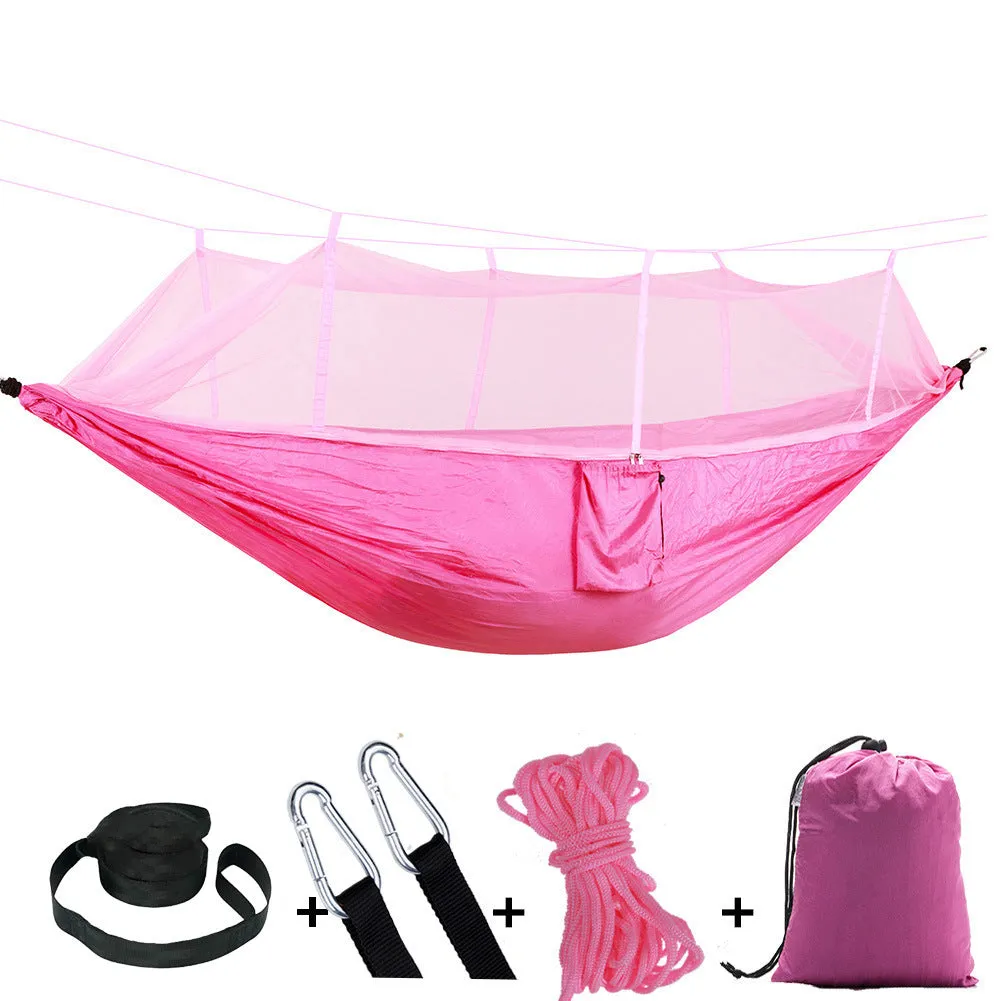 Camping Hammock Outdoor Camping with Mosquito Net Ultralight Nylon Double