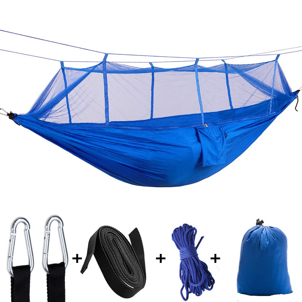 Camping Hammock Outdoor Camping with Mosquito Net Ultralight Nylon Double