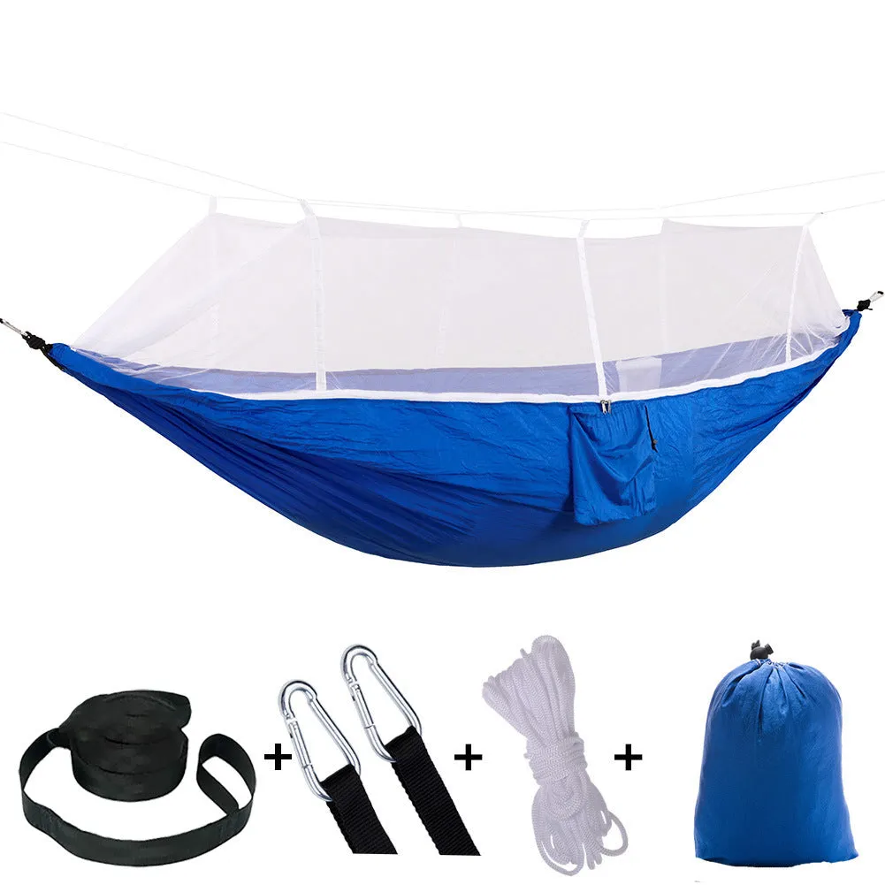 Camping Hammock Outdoor Camping with Mosquito Net Ultralight Nylon Double
