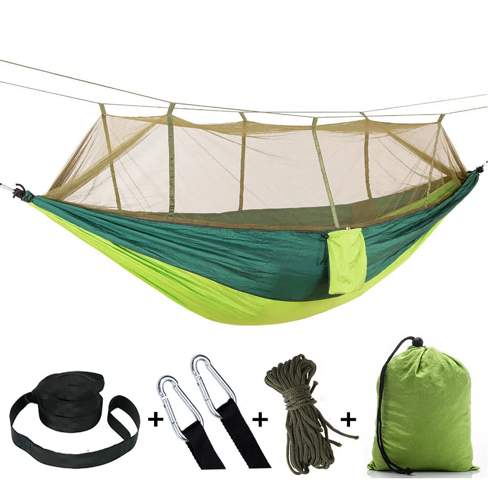 Camping Hammock Outdoor Camping with Mosquito Net Ultralight Nylon Double