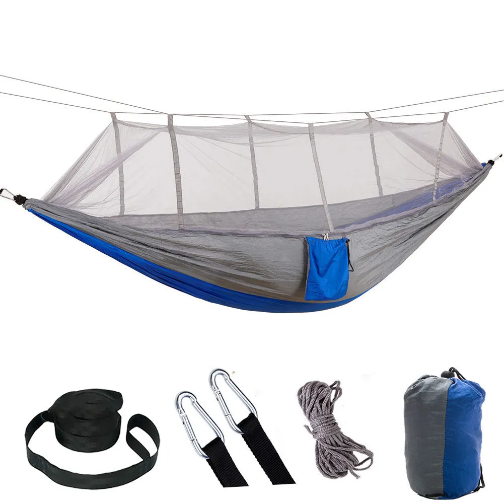 Camping Hammock Outdoor Camping with Mosquito Net Ultralight Nylon Double