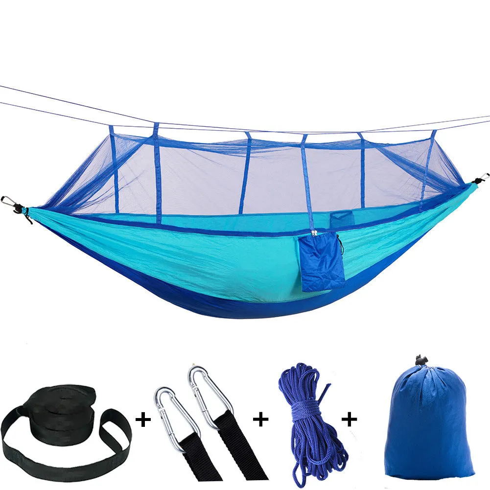 Camping Hammock Outdoor Camping with Mosquito Net Ultralight Nylon Double