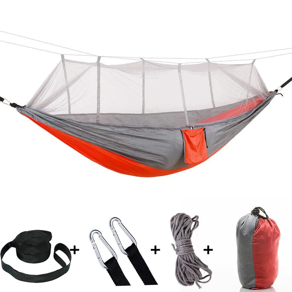 Camping Hammock Outdoor Camping with Mosquito Net Ultralight Nylon Double