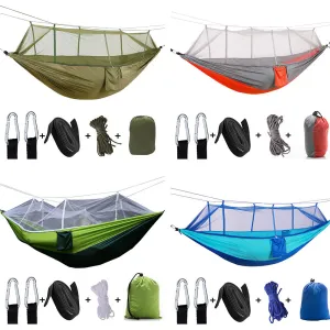 Camping Hammock Outdoor Camping with Mosquito Net Ultralight Nylon Double
