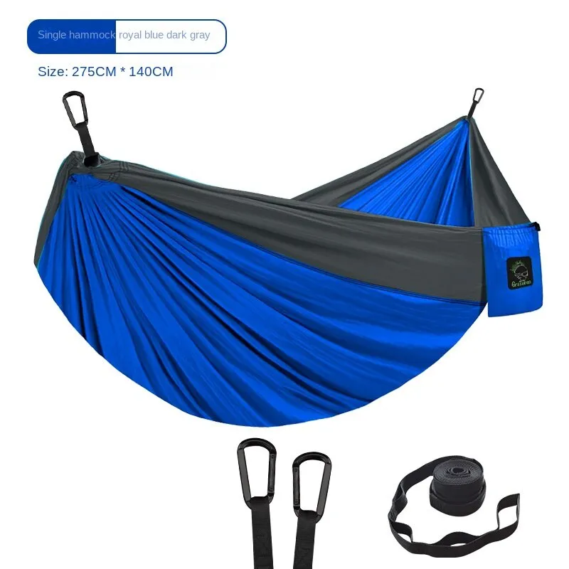 Camping Hammock Single Double Camping Nylon Indoor Color Matching Swing Anti-Rollover