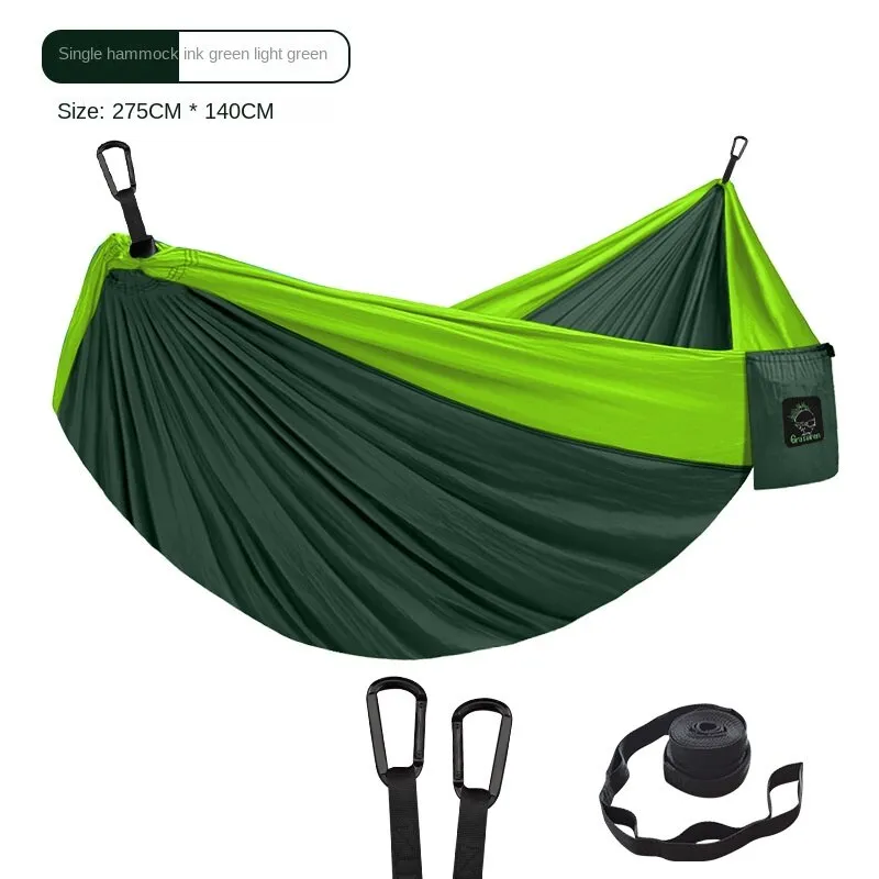 Camping Hammock Single Double Camping Nylon Indoor Color Matching Swing Anti-Rollover