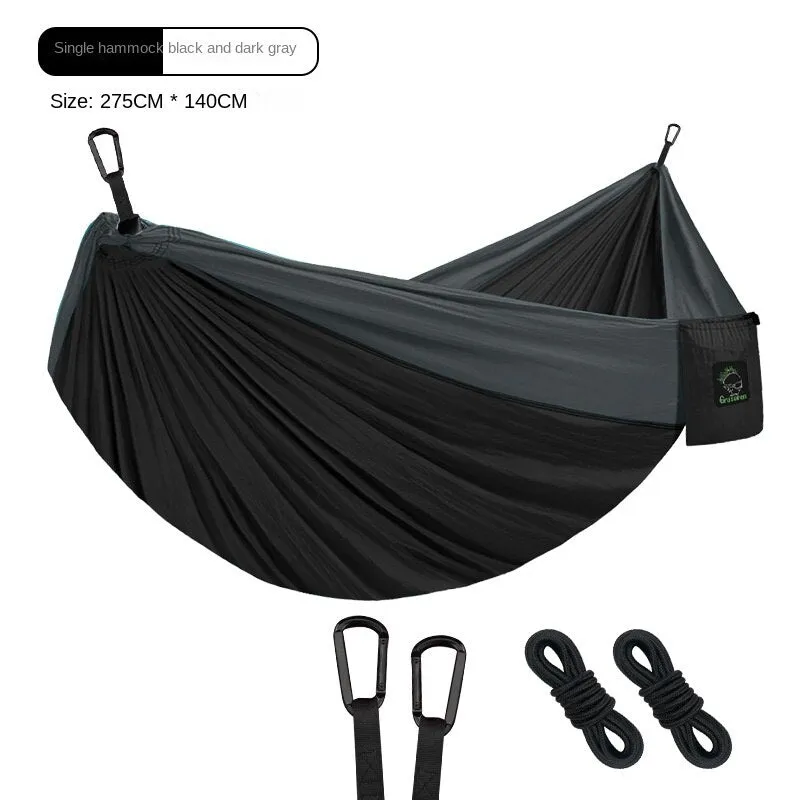 Camping Hammock Single Double Camping Nylon Indoor Color Matching Swing Anti-Rollover