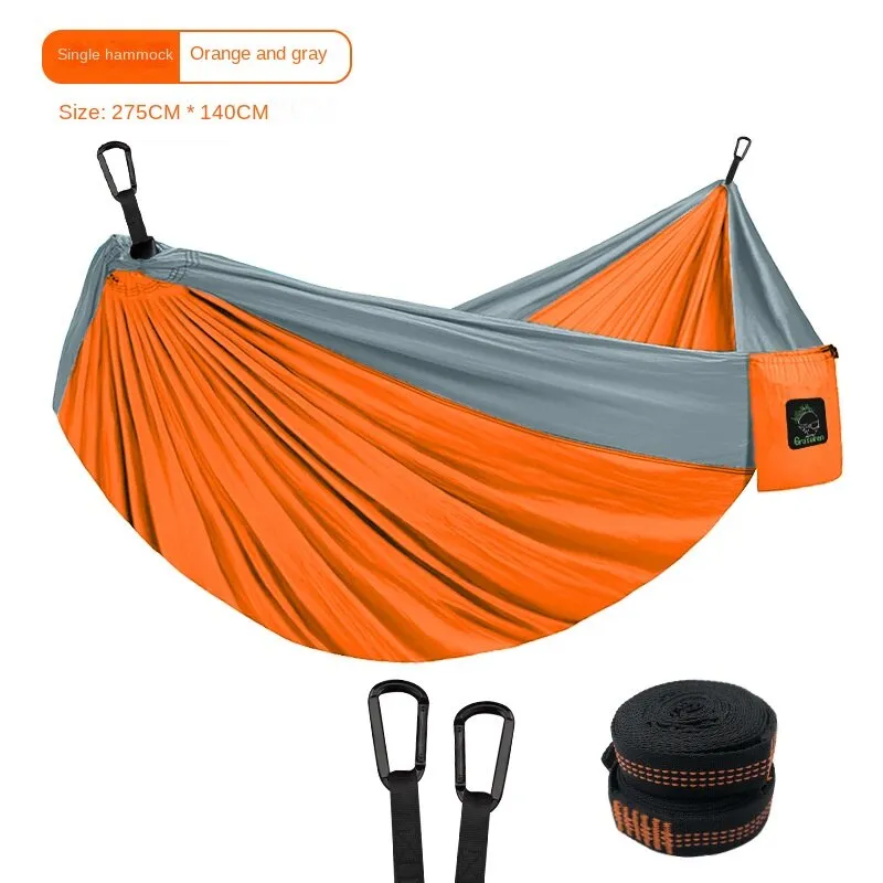 Camping Hammock Single Double Camping Nylon Indoor Color Matching Swing Anti-Rollover