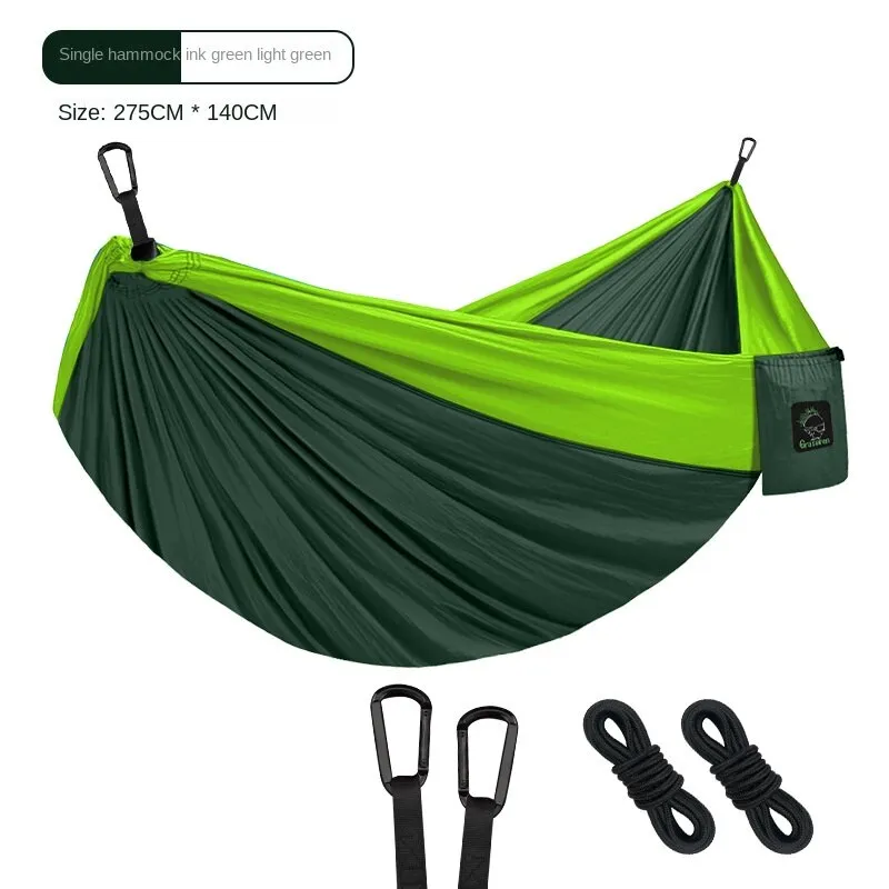 Camping Hammock Single Double Camping Nylon Indoor Color Matching Swing Anti-Rollover