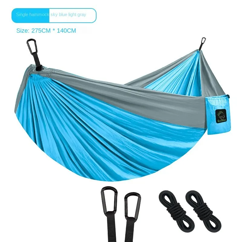 Camping Hammock Single Double Camping Nylon Indoor Color Matching Swing Anti-Rollover