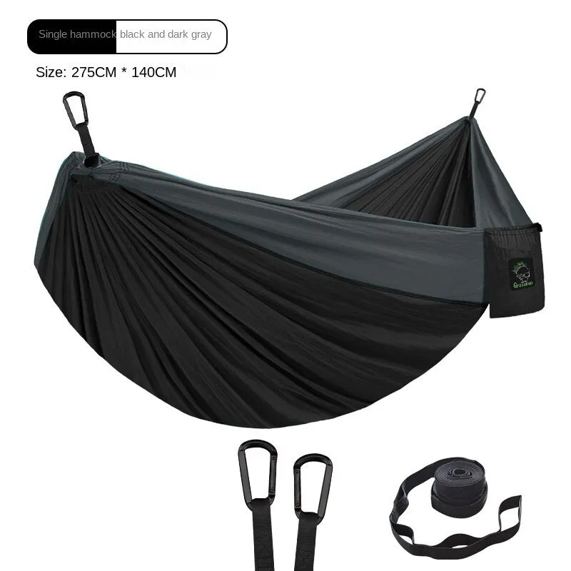 Camping Hammock Single Double Camping Nylon Indoor Color Matching Swing Anti-Rollover