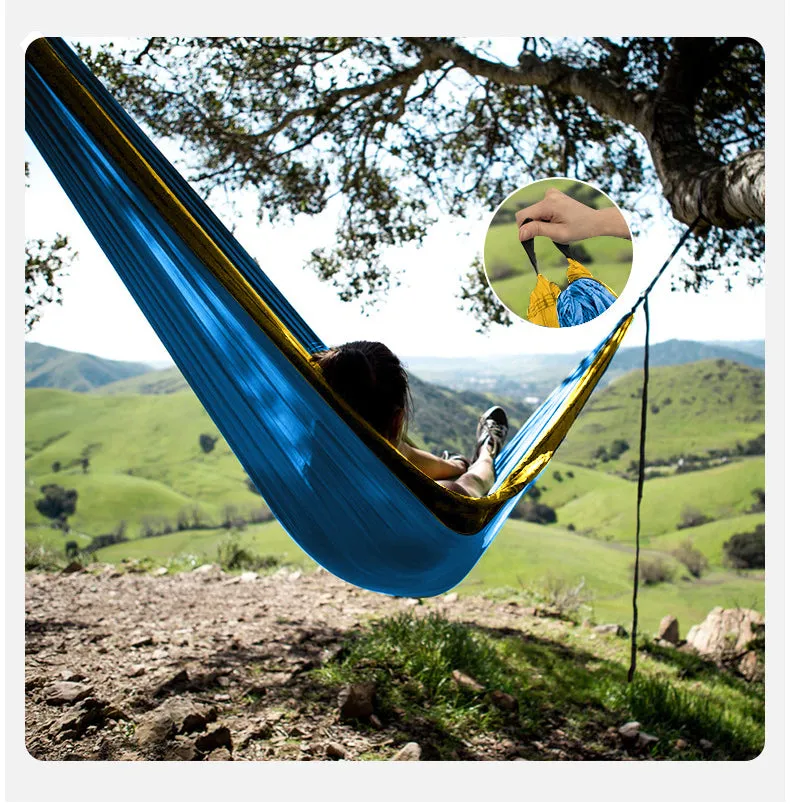 Camping Hammock Single Double Camping Nylon Indoor Color Matching Swing Anti-Rollover