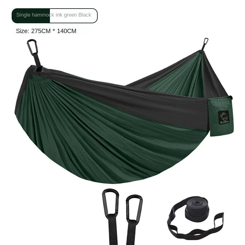 Camping Hammock Single Double Camping Nylon Indoor Color Matching Swing Anti-Rollover