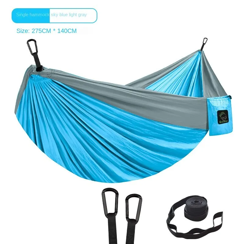 Camping Hammock Single Double Camping Nylon Indoor Color Matching Swing Anti-Rollover
