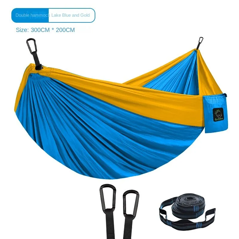 Camping Hammock Single Double Camping Nylon Indoor Color Matching Swing Anti-Rollover