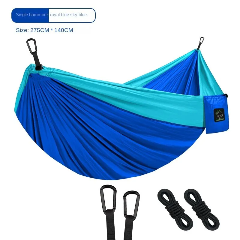 Camping Hammock Single Double Camping Nylon Indoor Color Matching Swing Anti-Rollover