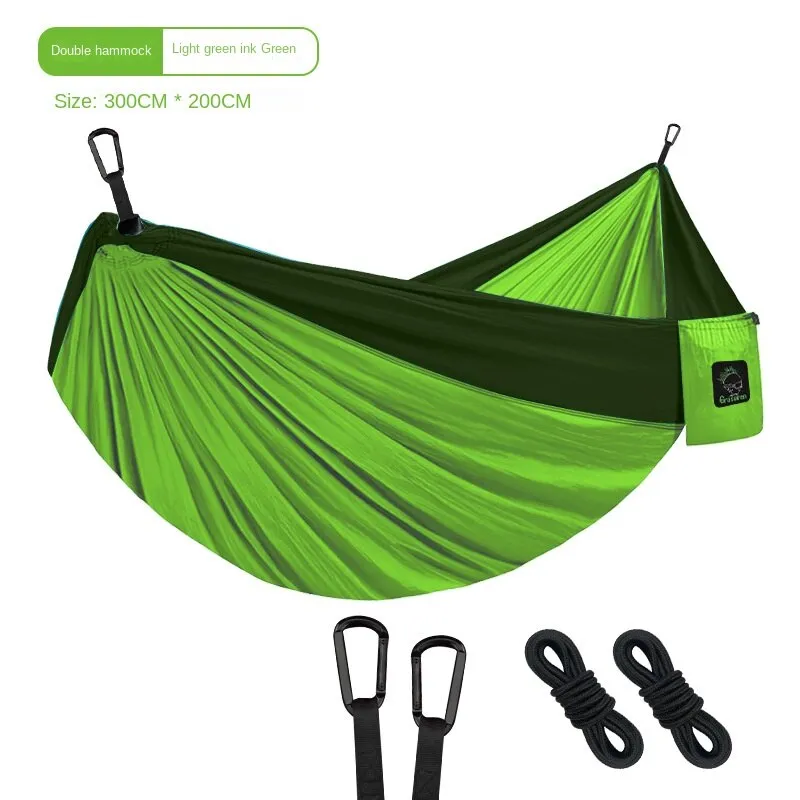 Camping Hammock Single Double Camping Nylon Indoor Color Matching Swing Anti-Rollover