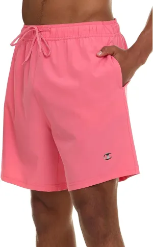 Champion Mens Swim Trunks with Mesh Liner, 7" Inseam Quick Drying Mens Bathing Suit, Board Shorts for Swimming and Beach