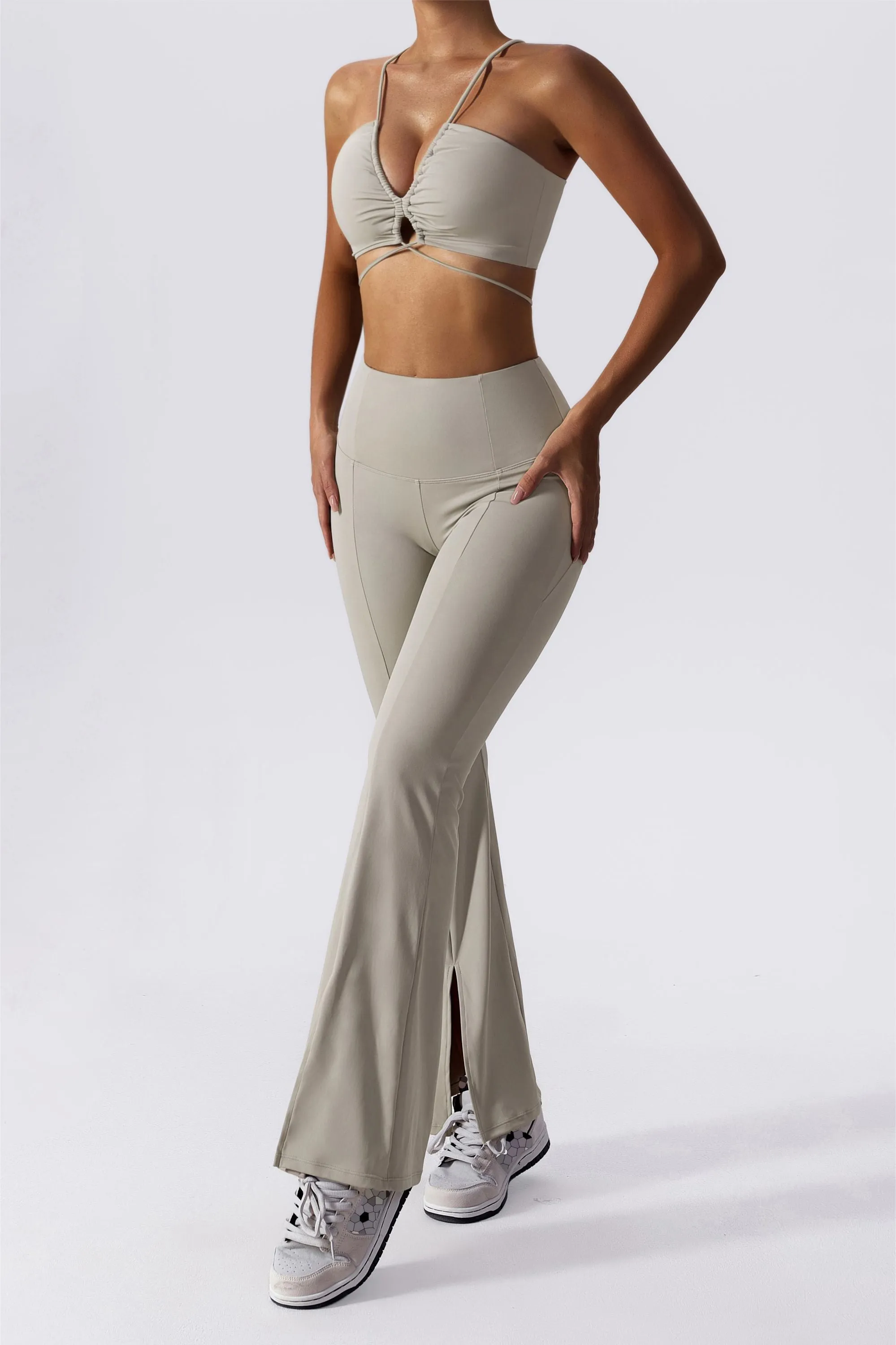 Criss Cross Straps with Drawstring Sports Bra