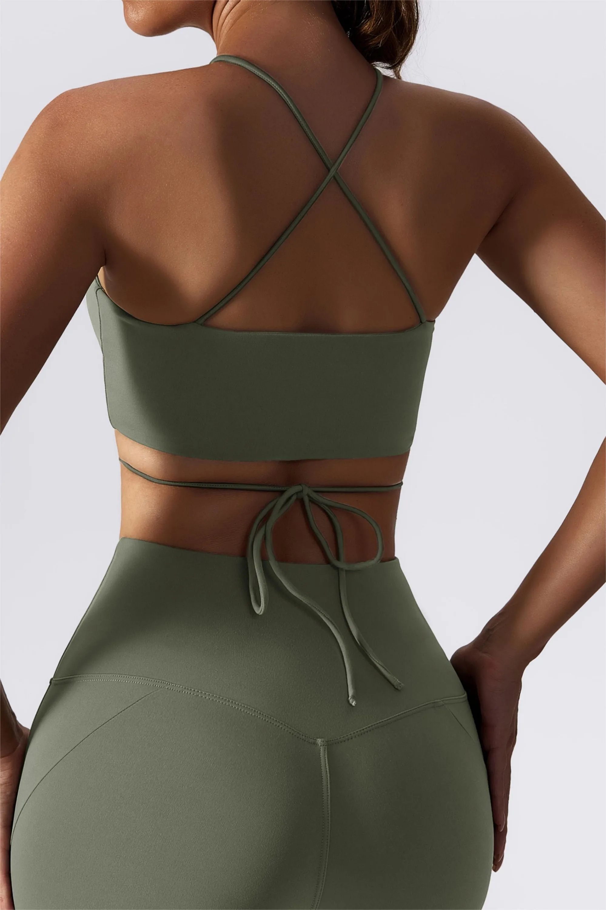 Criss Cross Straps with Drawstring Sports Bra
