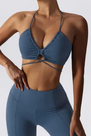 Criss Cross Straps with Drawstring Sports Bra