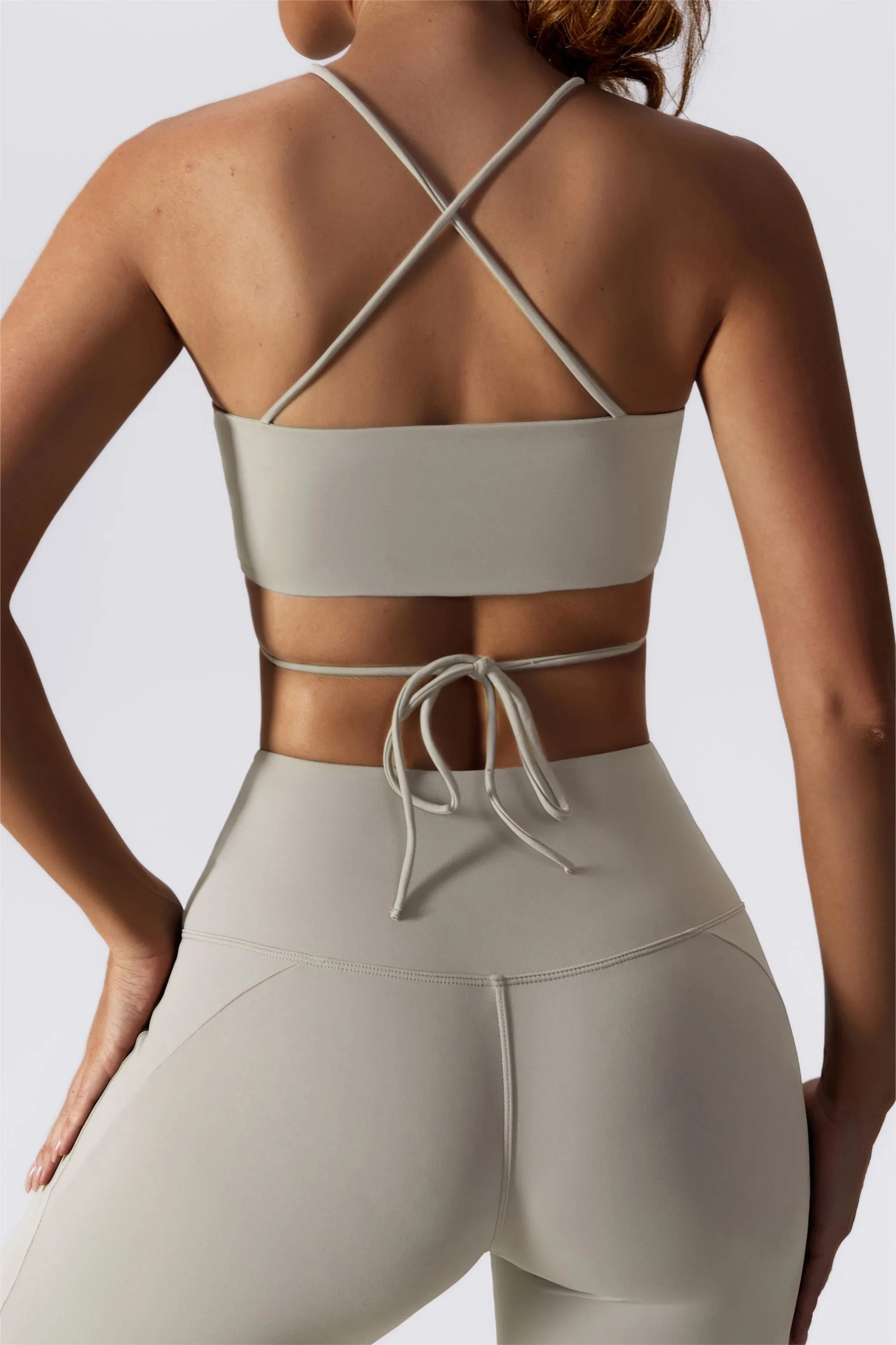 Criss Cross Straps with Drawstring Sports Bra