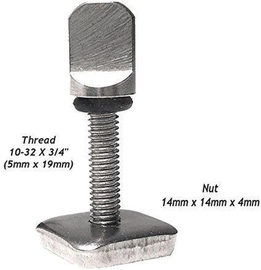 DORSAL Surfboard Fins Thumb Screw and Plate for Longboard Center - Stainless Steel