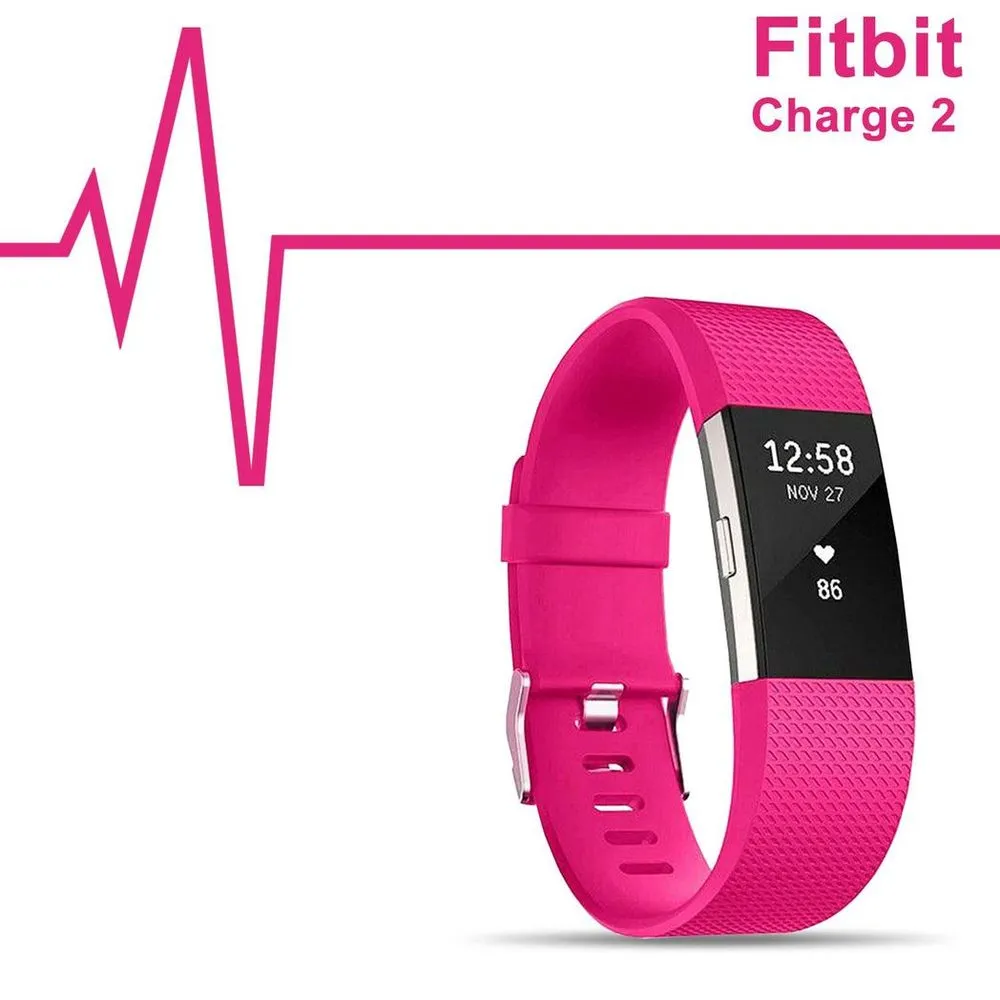 Fitbit Charge2 Classic Replacement Straps, Adjustable Straps Metal Clasp,HotPink