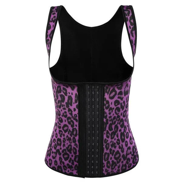 Leopard Latex Waist Trainer Shapewear With Straps Fajas Colombianas Corset