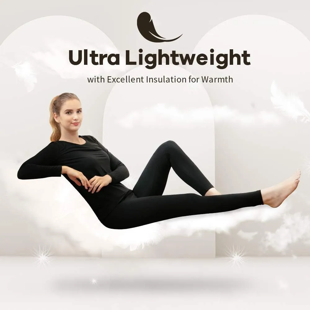 MANCYFIT Womens Thermal Tops Fleece Lined Shirt Long Sleeve Base Layer