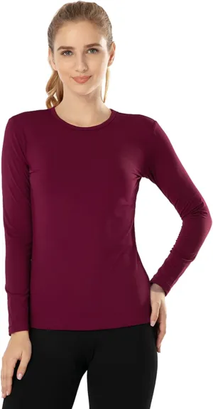 MANCYFIT Womens Thermal Tops Fleece Lined Shirt Long Sleeve Base Layer