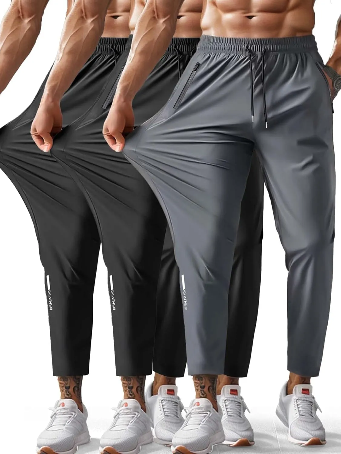 Men's Hiking Pants Quick-Dry Lightweight Sweatpants Outdoor Fishing Pants Water Resistant with Zipper Pockets