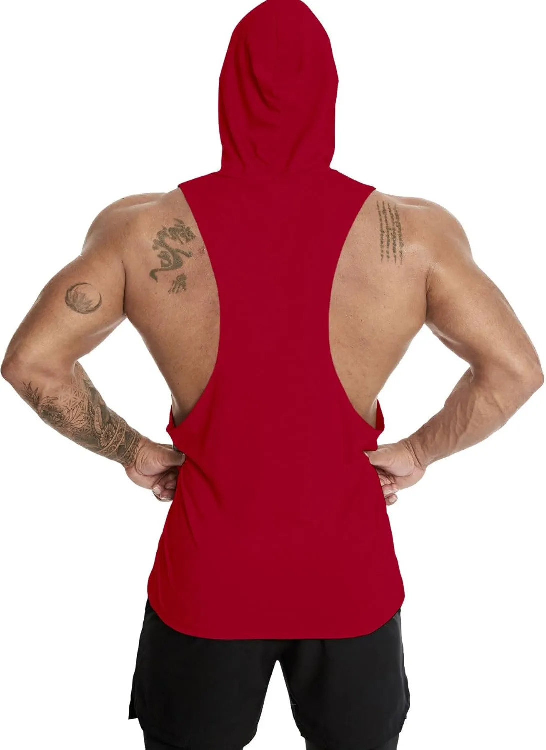 Men's Workout Hooded Tank Tops Sleeveless Gym Hoodie Shirt Bodybuilding Muscle Cut Off T Shirt